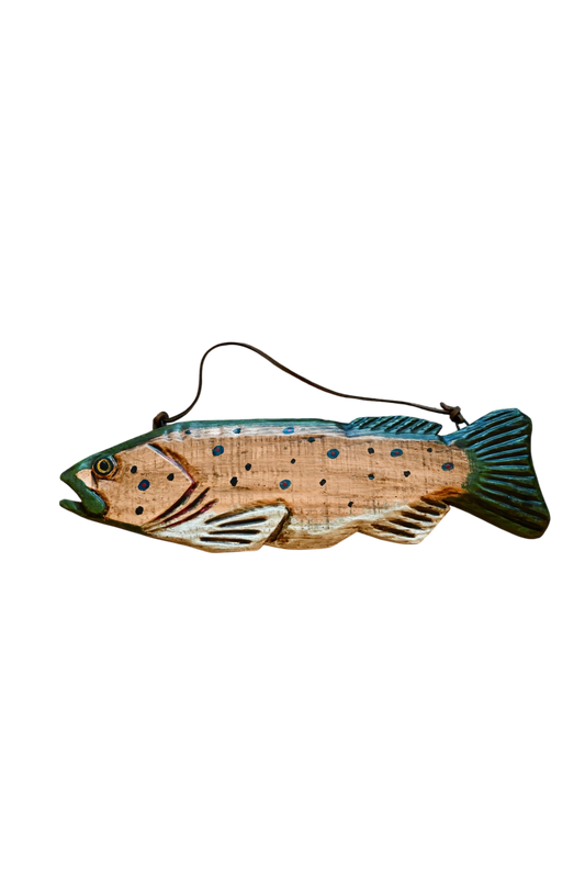 Vintage Hand Carved Trout 27''