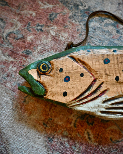 Vintage Hand Carved Trout 27''