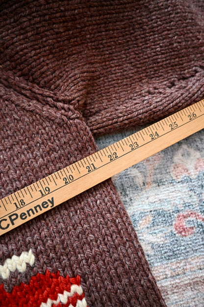 Vintage 1960 Curling Cowichan Sweater - L