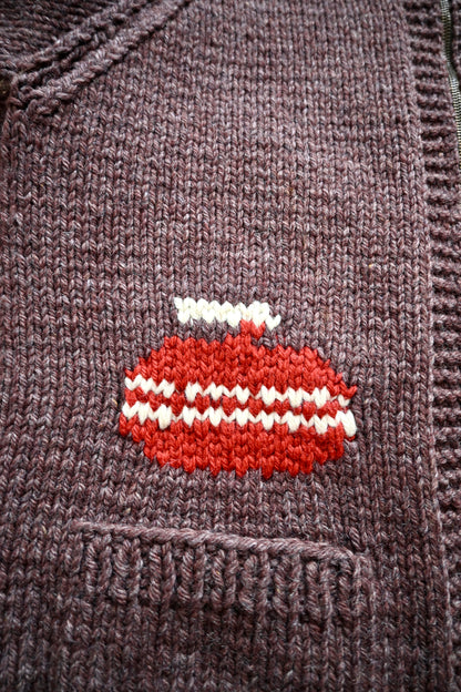 Vintage 1960 Curling Cowichan Sweater - L