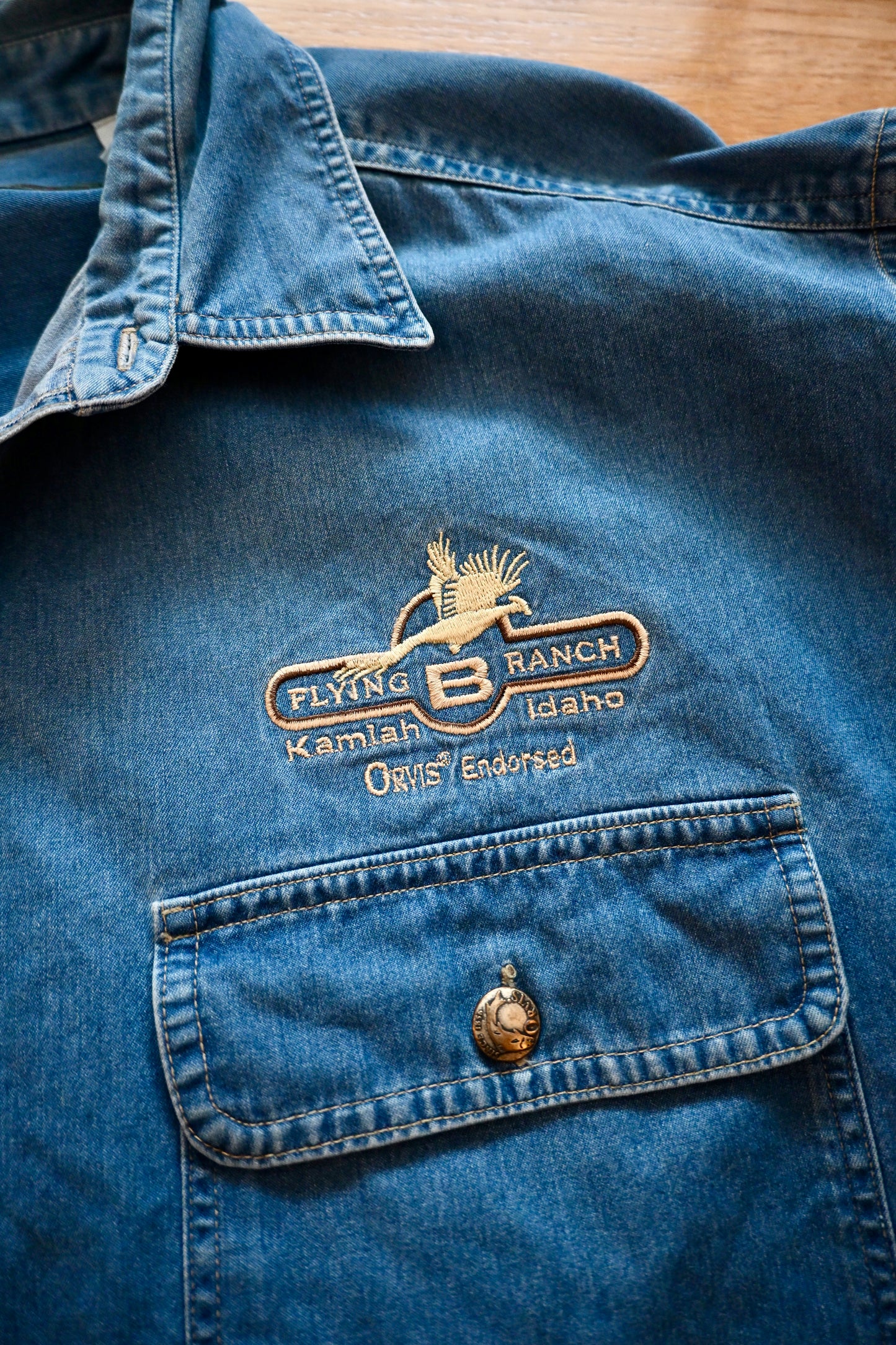 Wingshooting Flying B Ranch Orvis Denim Made in USA - L