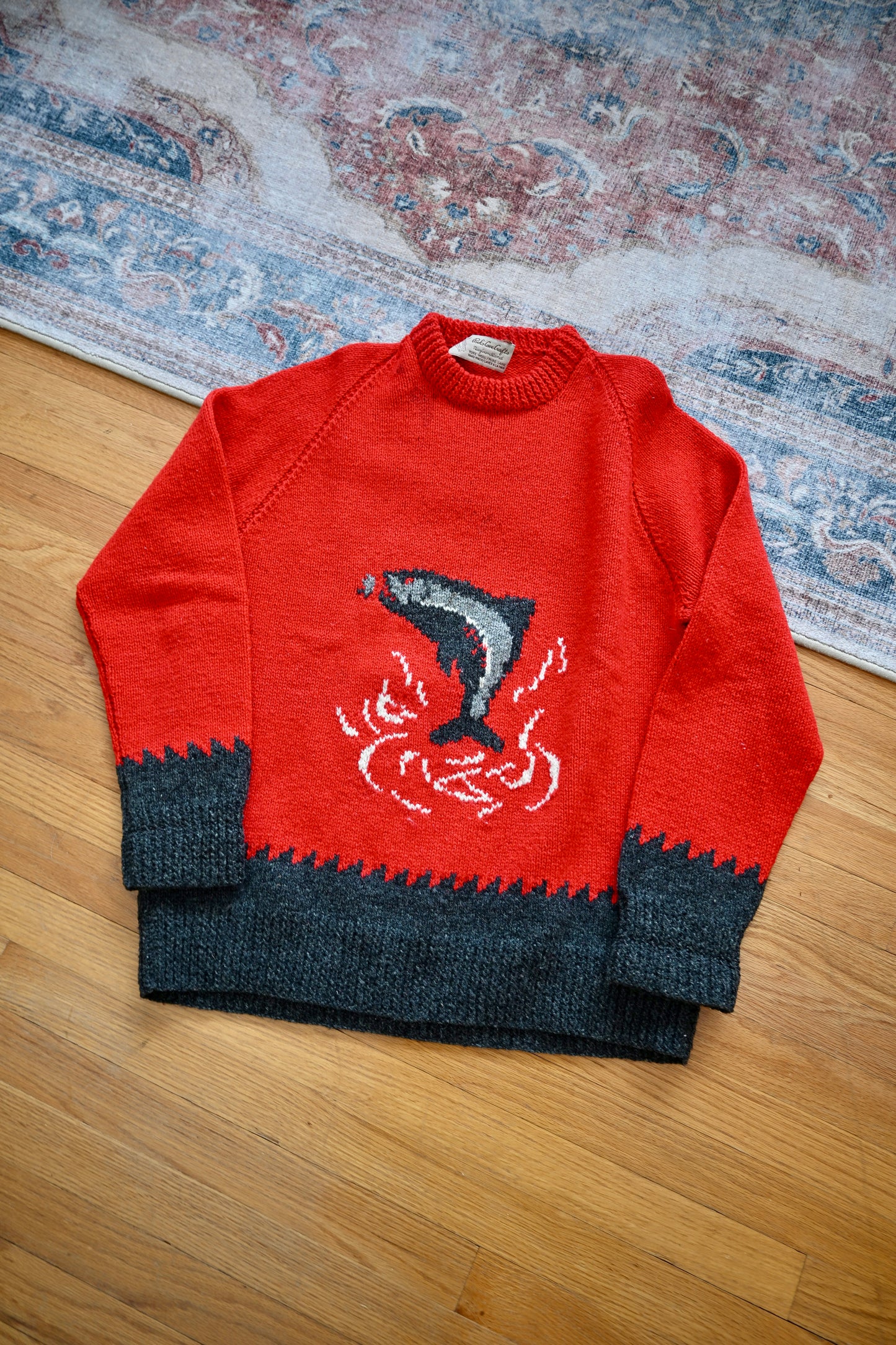 Jumping Trout Pure Wool Sweater - XL