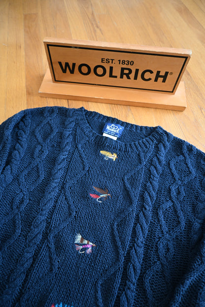 Vintage Woolrich Fly Fishing Wool Sweater - M
