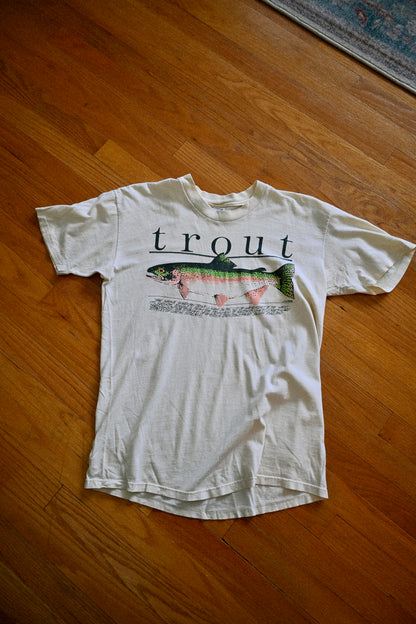 80s distressed trout tee - L