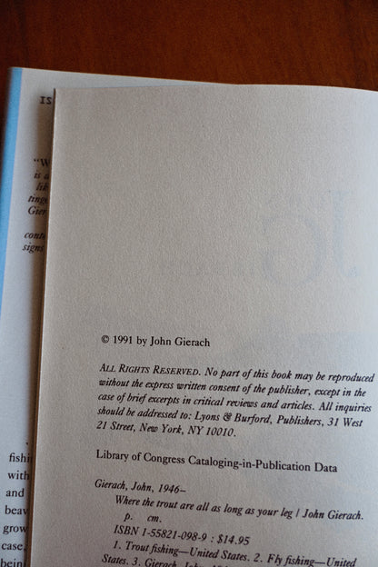 Where the Trout Are All As Long As Your Leg - John Gierach