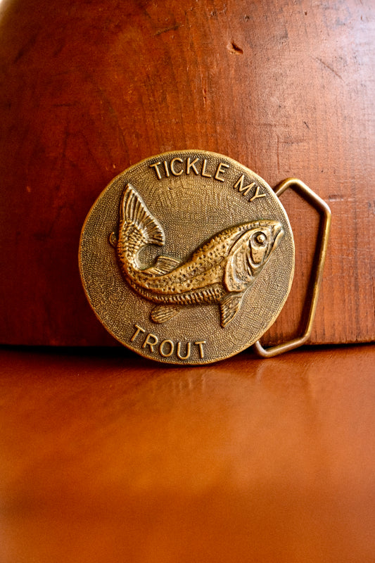 Tickle My Trout Brass Belt Buckle