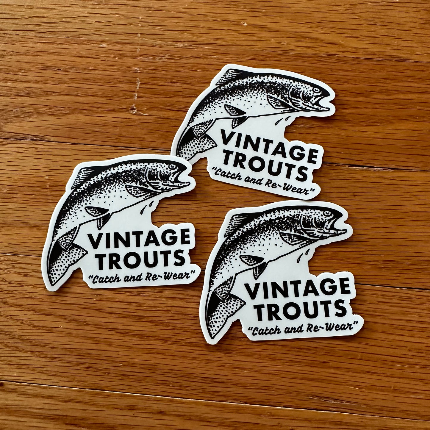 Vintage Trouts Die Cut Sticker