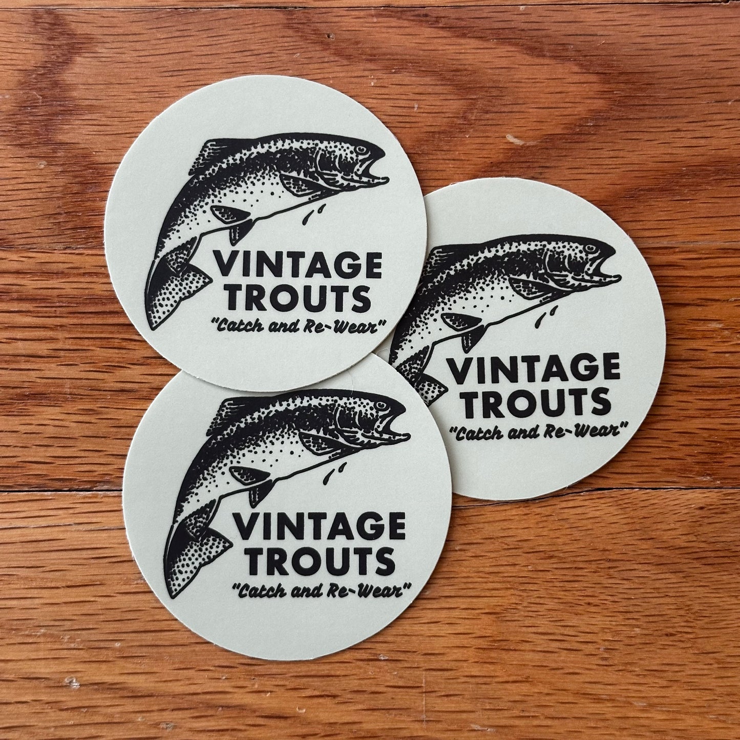 Vintage Trouts Vinyl Sticker - Jumping Trout