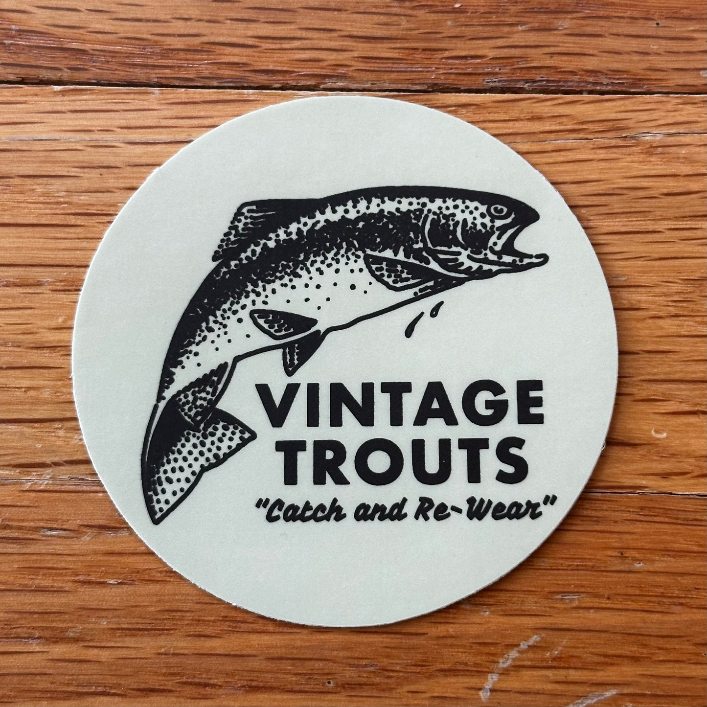 Vintage Trouts Vinyl Sticker - Jumping Trout