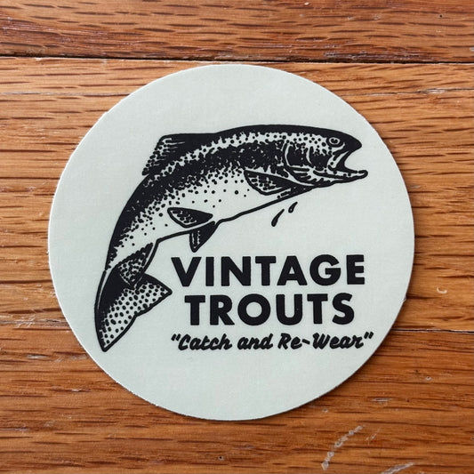 Vintage Trouts Vinyl Sticker - Jumping Trout