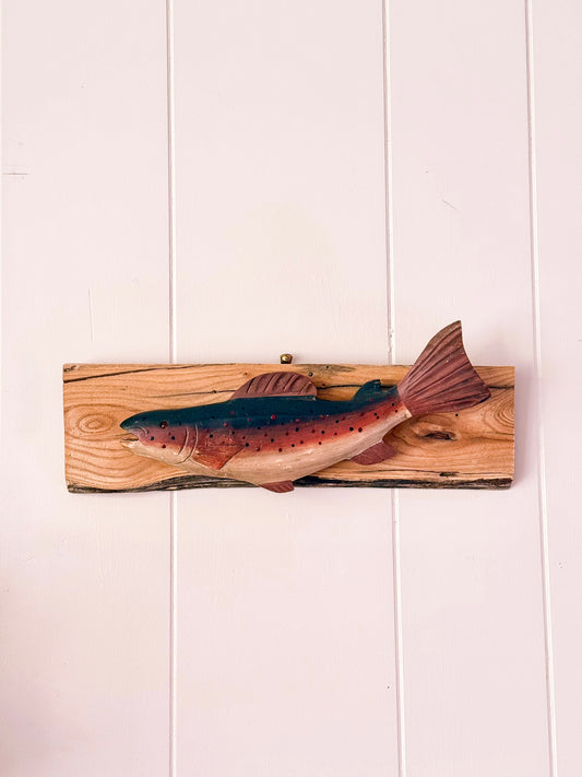 Vintage Carved Wood
Rainbow Trout Wall Hanging