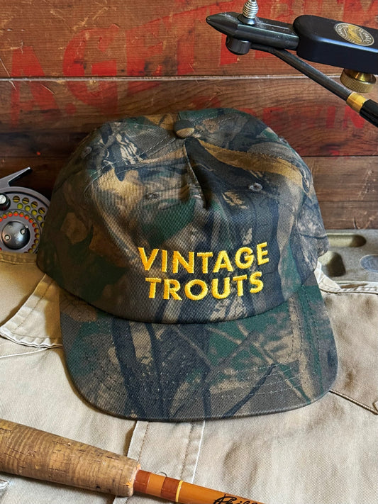 Vintage Trouts 5 Panel Camo Cotton Hat