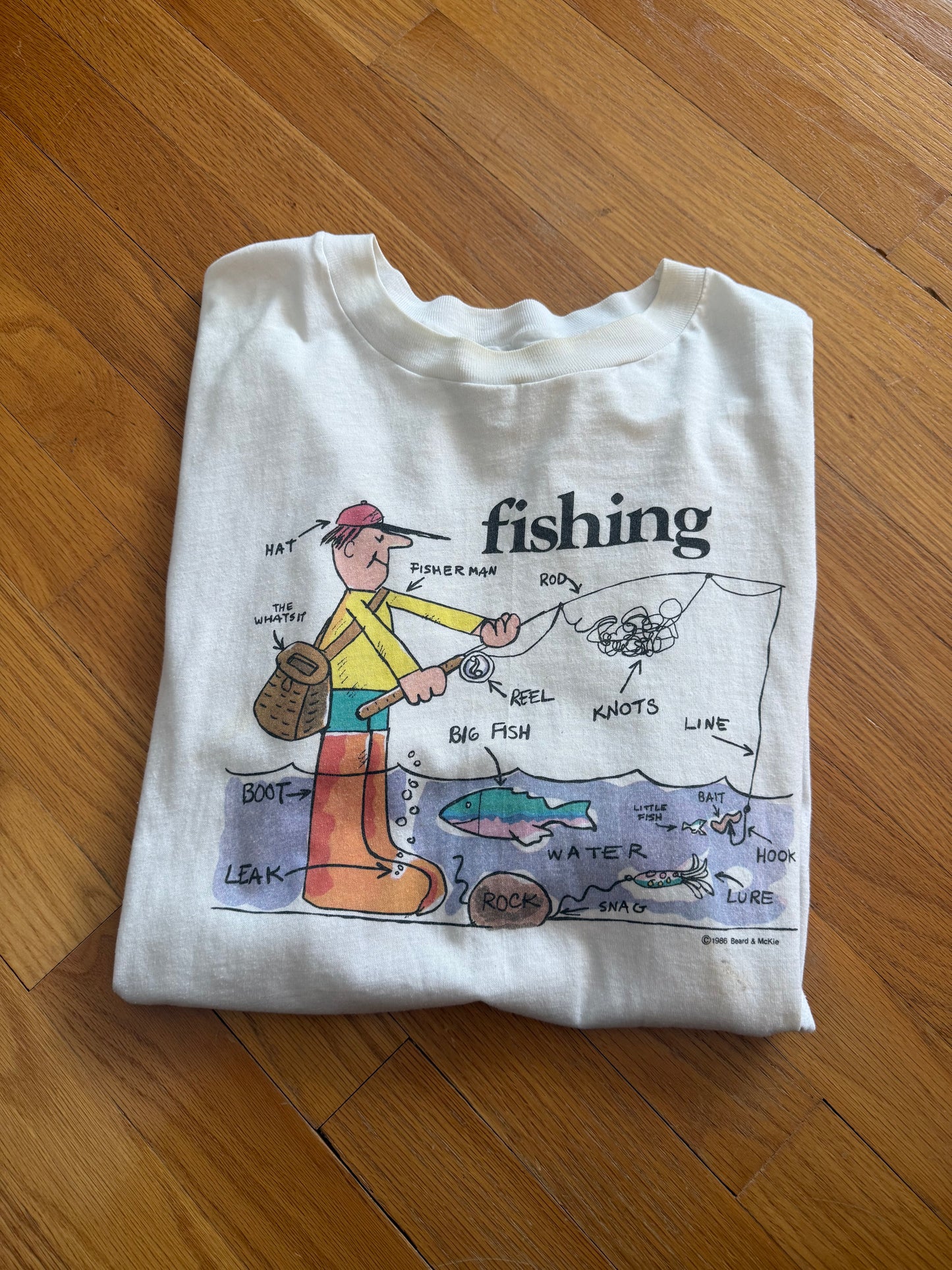Heavily Distressed Fishing Chart T - XL