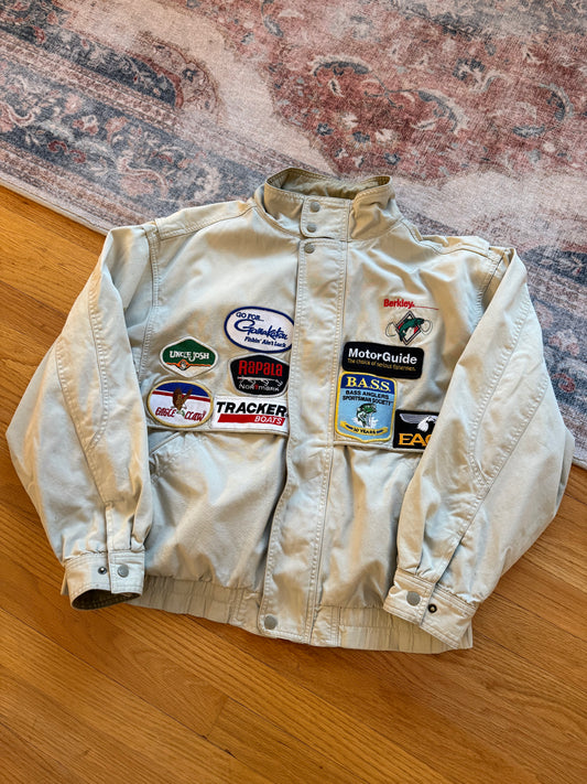 Distressed Fishing Patch Jacket - L