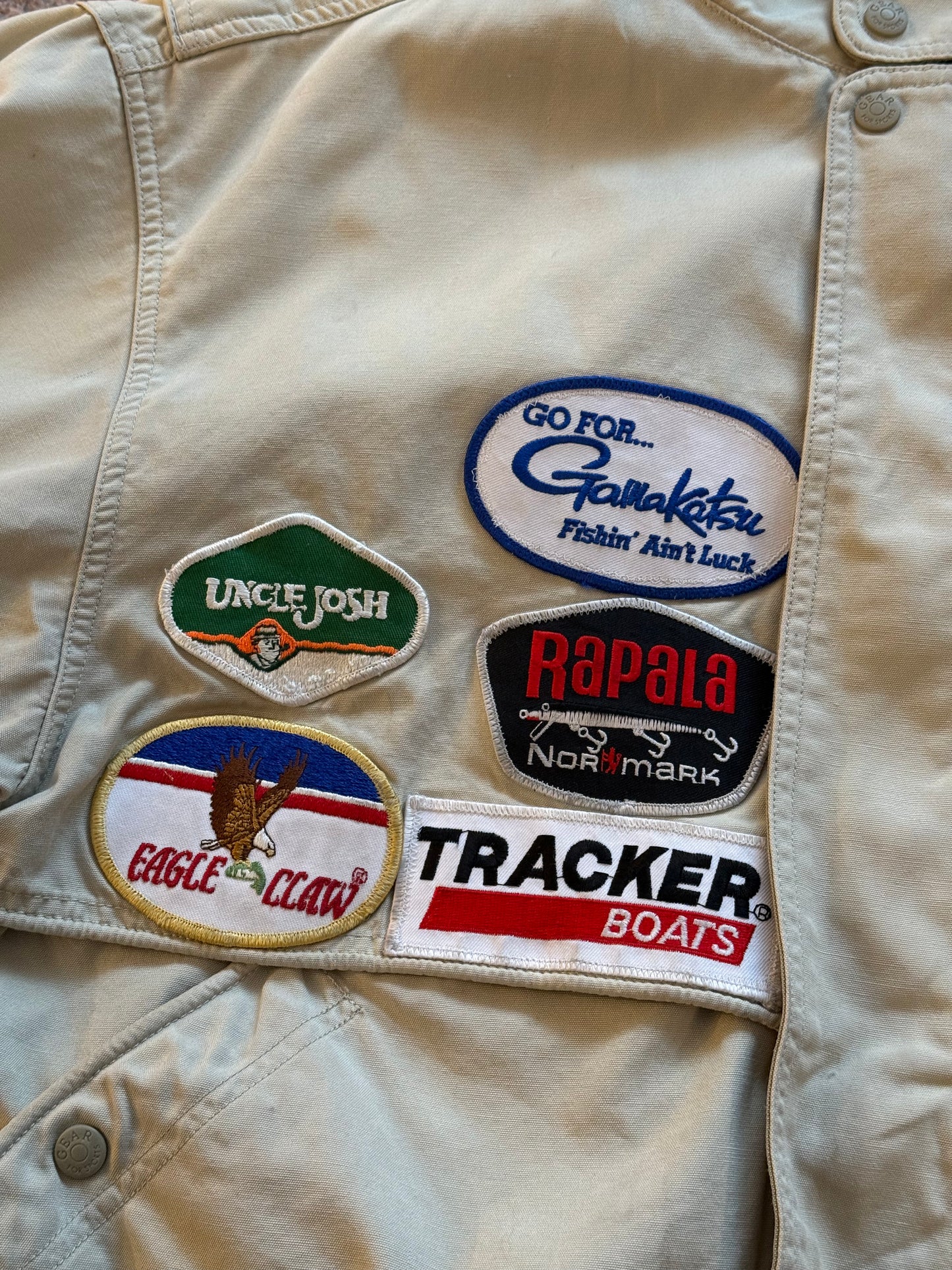 Distressed Fishing Patch Jacket - L