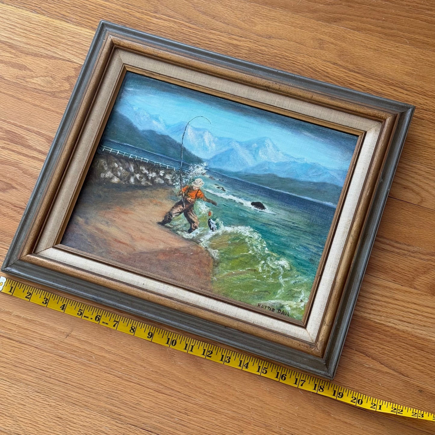 Vintage Angler Painting