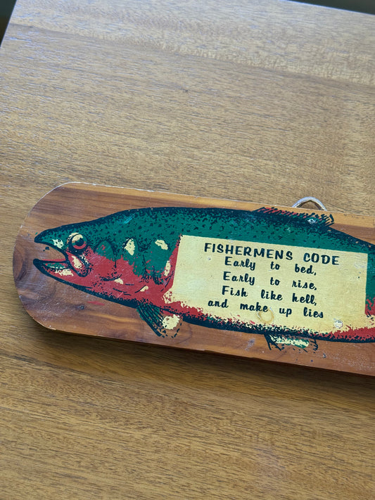 Fishermens Code Painted Cedar Sign - Grand Canyon, Arizona