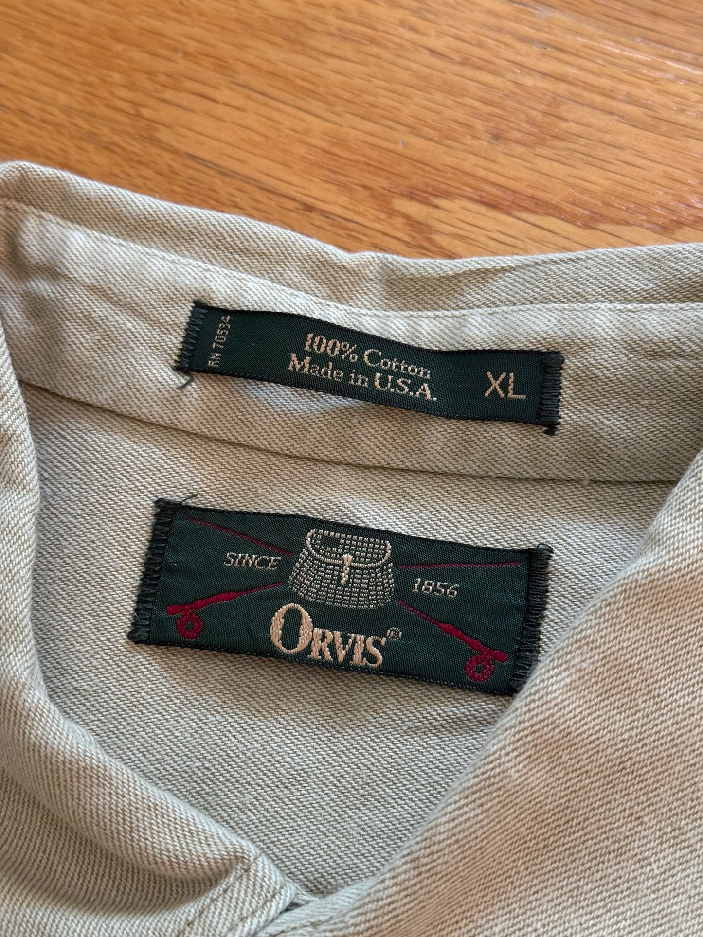 Vintage Orvis Twill Dry Fly Shirt - XL
