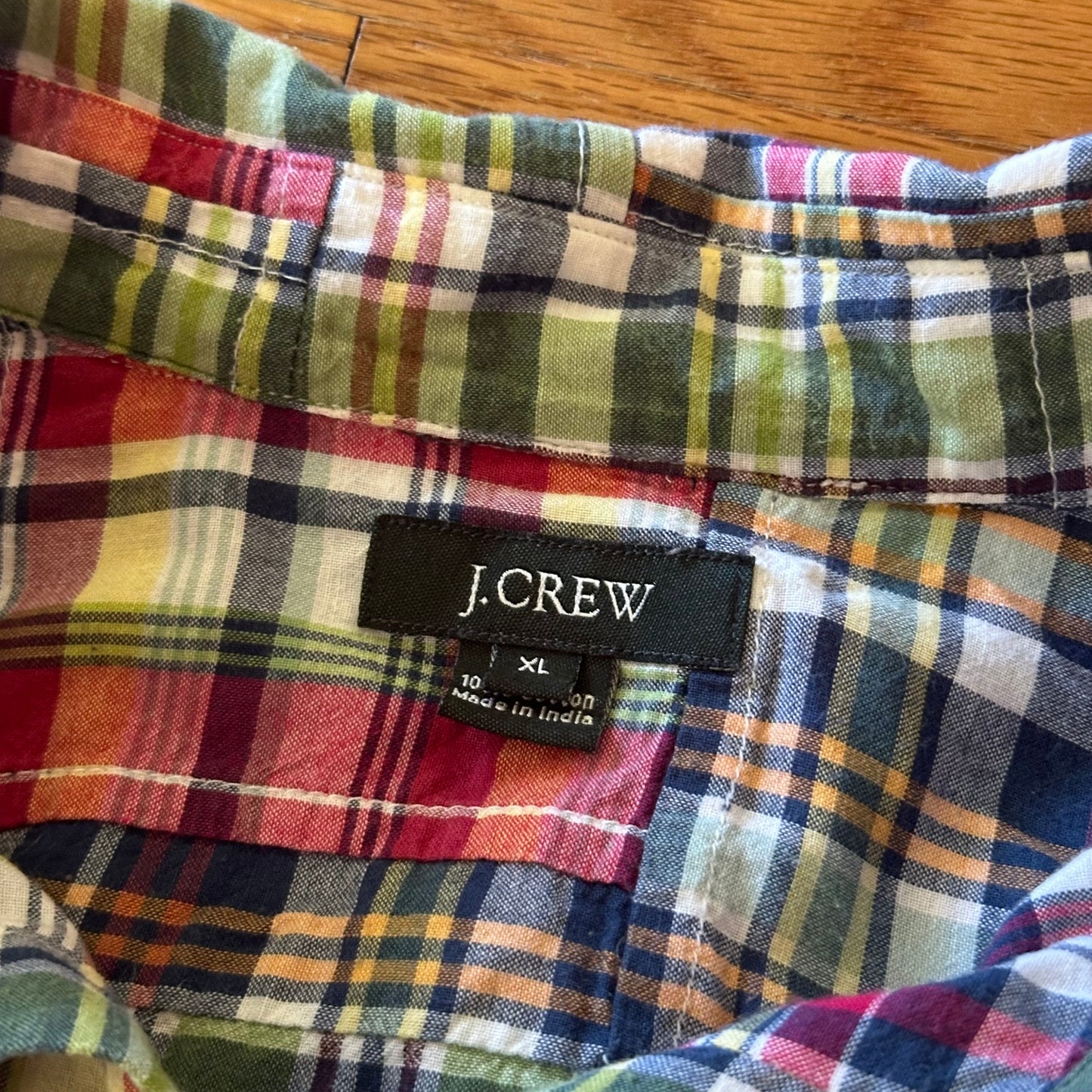 J Crew Madras Patchwork Shirt - XL