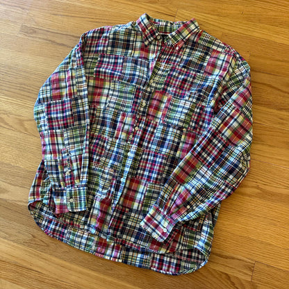 J Crew Madras Patchwork Shirt - XL