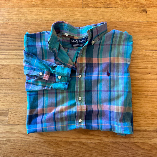 Vintage Ralph Lauren Plaid Madras Shirt - L