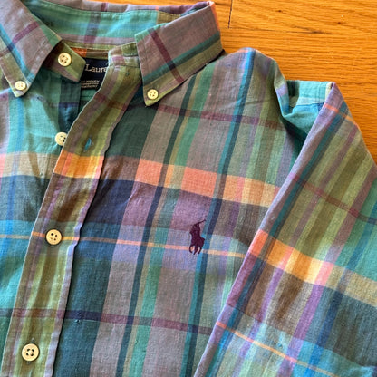 Vintage Ralph Lauren Plaid Madras Shirt - L