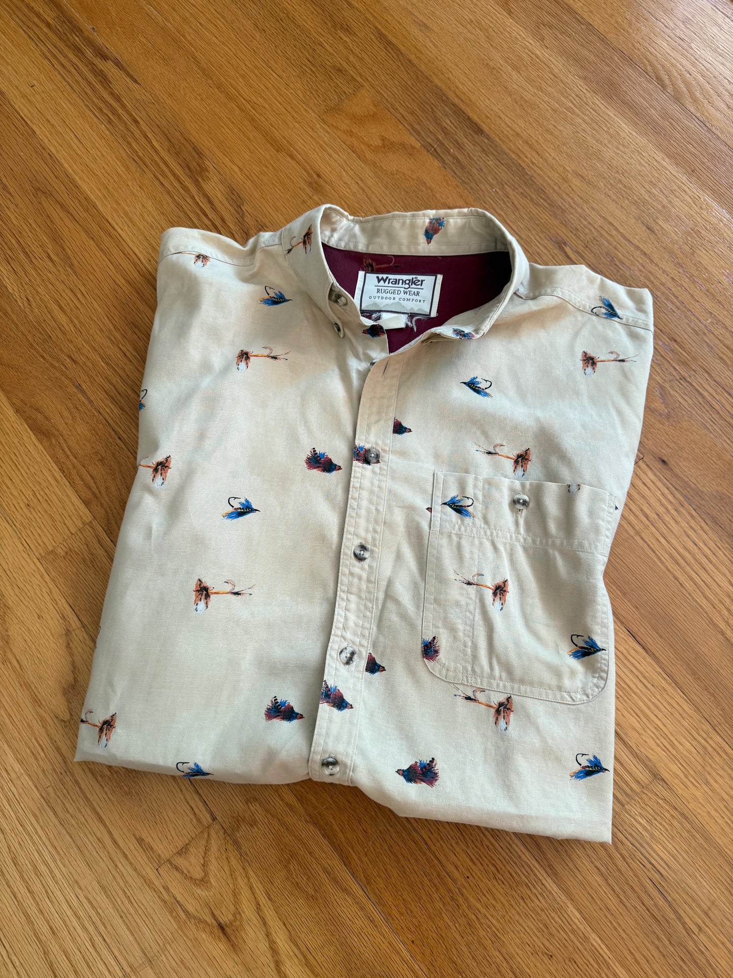 Vintage Wrangler Fly Fishing Button Up - XL
