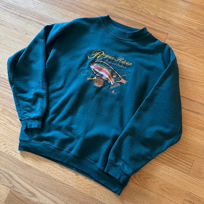 Headwaters Rogue River Embroidered Trout Sweatshirt - M