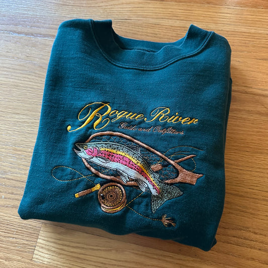 Headwaters Rogue River Embroidered Trout Sweatshirt - M