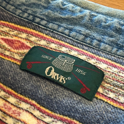 Orvis Aztec Fleece Lined Denim Jacket - L