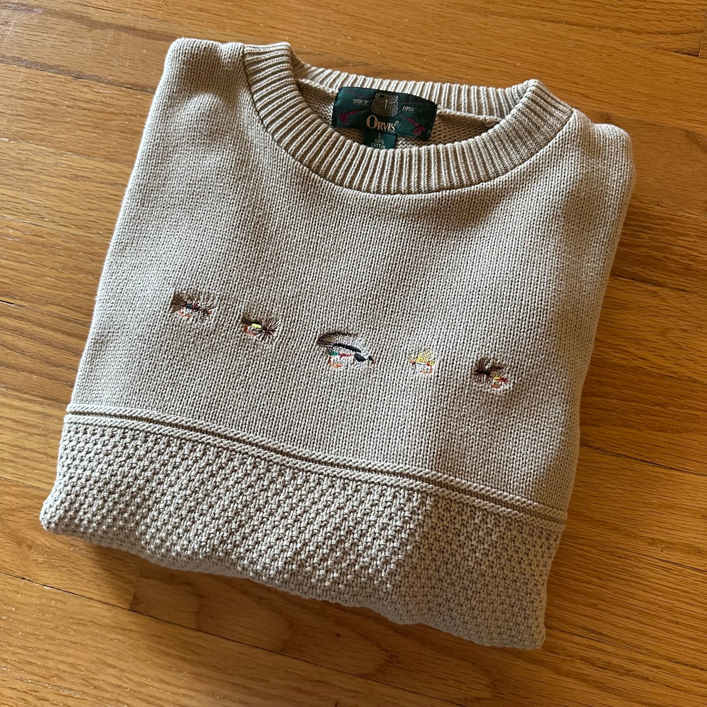 Vintage Orvis 5 Fly Sweater - L