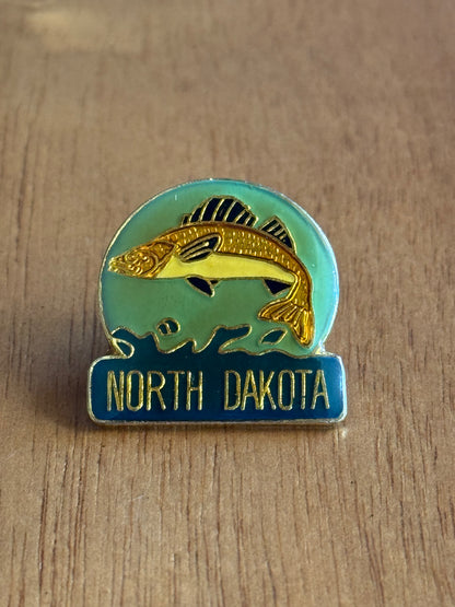 North Dakota Fishing Pin