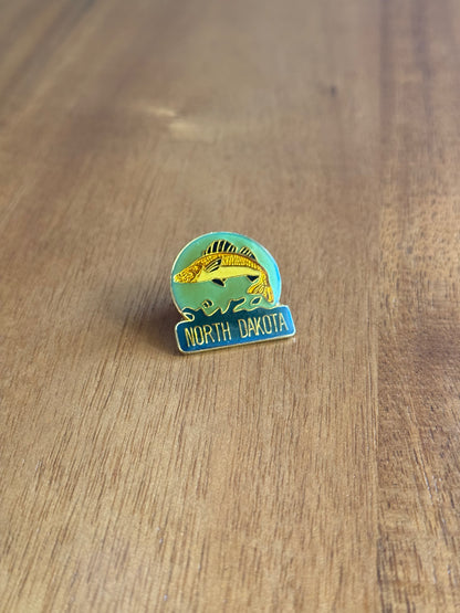 North Dakota Fishing Pin