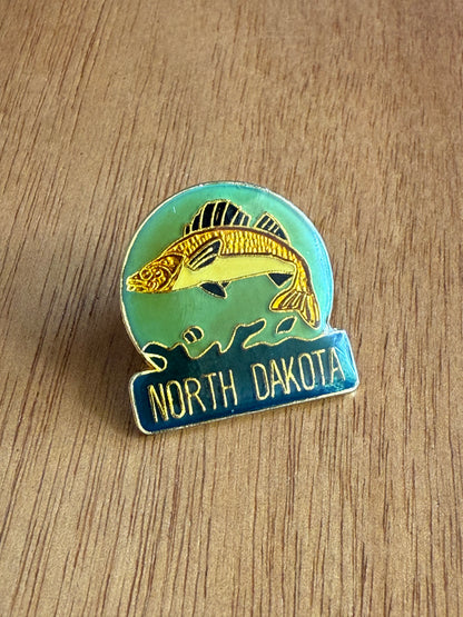 North Dakota Fishing Pin