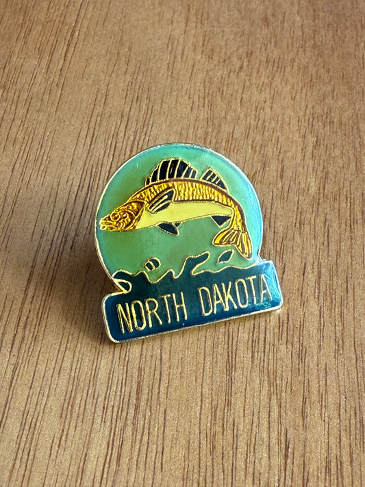 North Dakota Fishing Pin