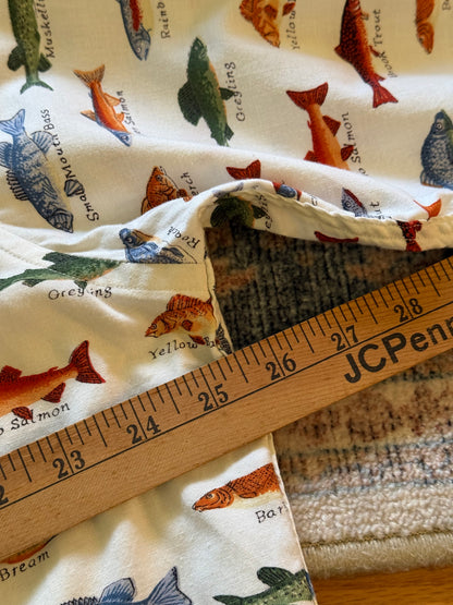 Vintage Orvis Fish All Over Shirt - XL