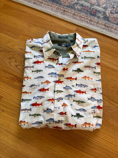 Vintage Orvis Fish All Over Shirt - XL