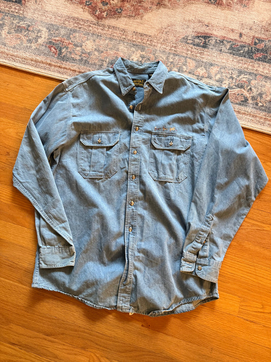 Eddie Bauer Denim Dry Fly Shirt - XL T