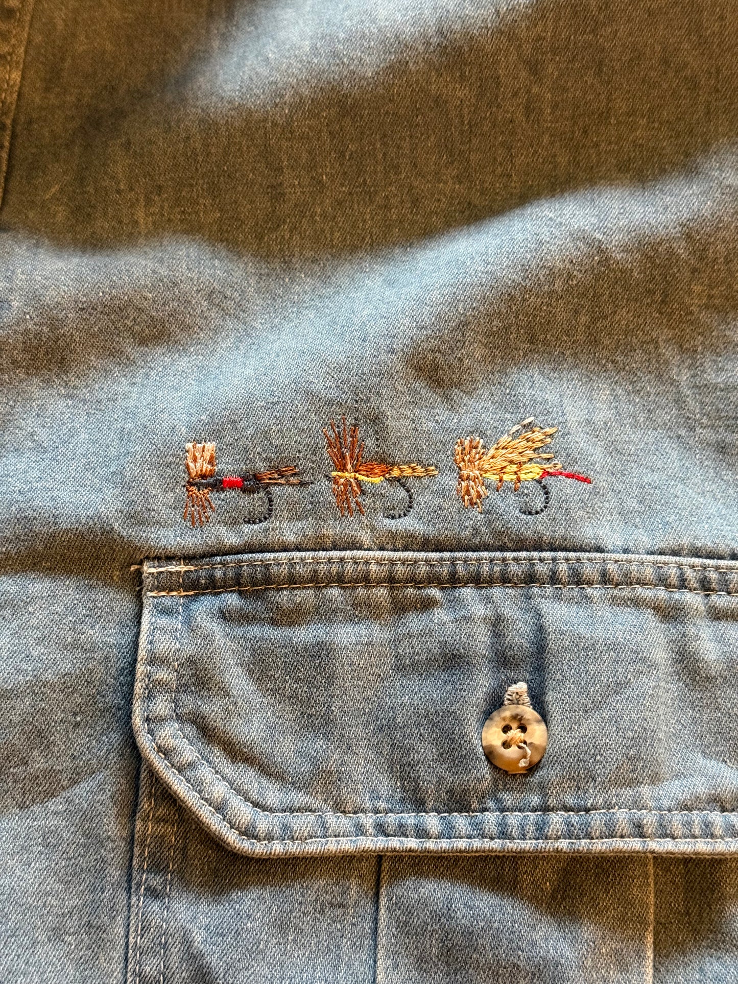 Eddie Bauer Denim Dry Fly Shirt - XL T