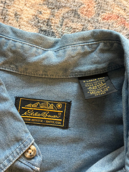 Eddie Bauer Denim Dry Fly Shirt - XL T
