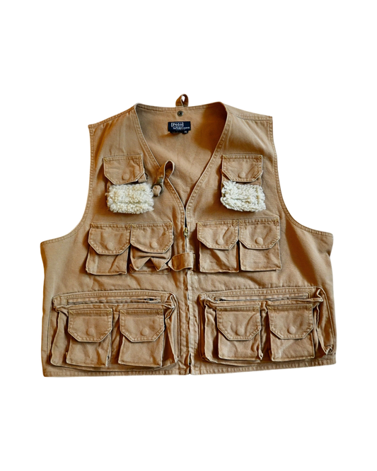 Made in USA Polo Ralph Lauren Canvas Fly Fishing Vest - XL